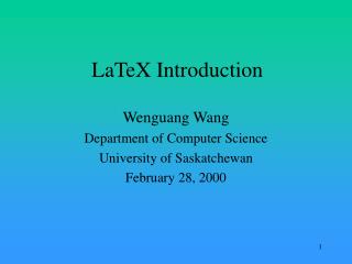 LaTeX Introduction