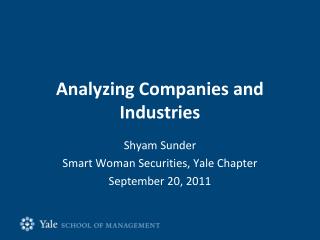 Analyzing Companies and Industries