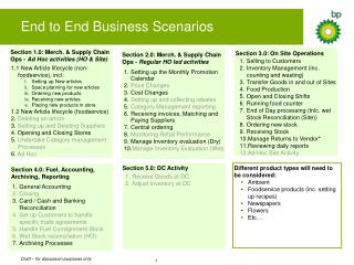 End to End Business Scenarios