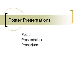 Poster Presentations