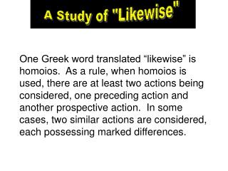 A Study of "Likewise"