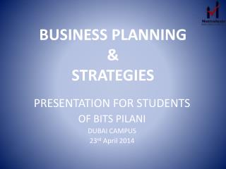 BUSINESS PLANNING &amp; STRATEGIES