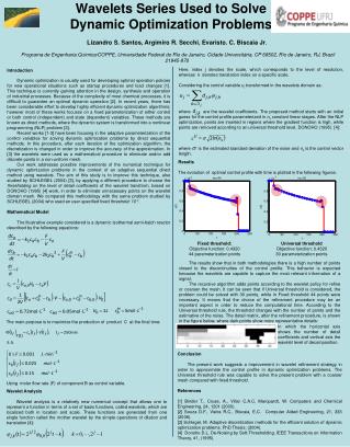 Wavelets Series Used to Solve Dynamic Optimization Problems