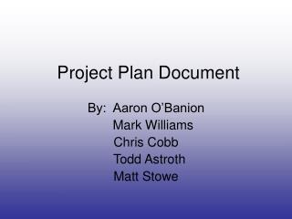 Project Plan Document