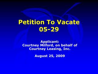 Petition To Vacate 05-29