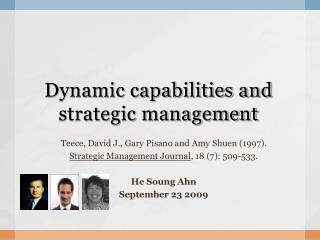 Dynamic capabilities and strategic management
