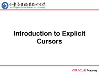 Introduction to Explicit Cursors