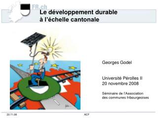 Le développement durable à l’échelle cantonale