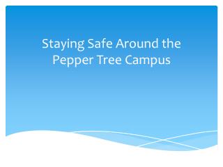 Staying Safe Around the Pepper Tree Campus