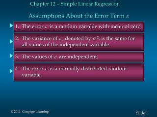 Assumptions About the Error Term e