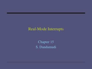 Real-Mode Interrupts