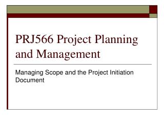 PRJ566 Project Planning and Management