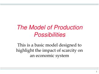 The Model of Production Possibilities