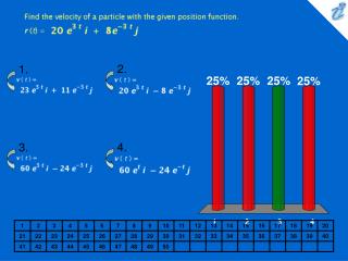 Find the velocity of a particle with the given position function. r (t) = {image}