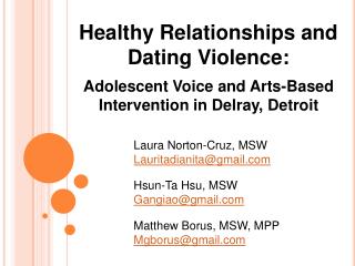 Healthy Relationships and Dating Violence: