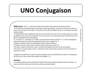 UNO Conjugaison