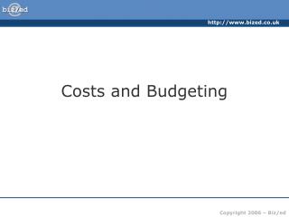 Costs and Budgeting