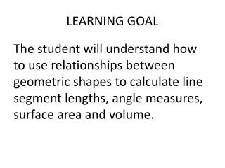 LEARNING GOAL