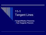 11-1 Tangent Lines