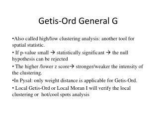 Getis-Ord General G