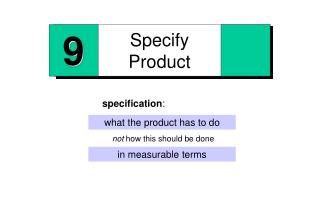 Specify Product