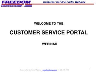 Customer Service Portal Webinar