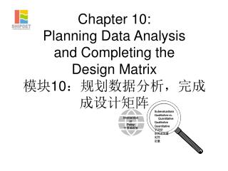 Chapter 10: Planning Data Analysis and Completing the Design Matrix 模块 10 ：规划数据分析，完成成设计矩阵