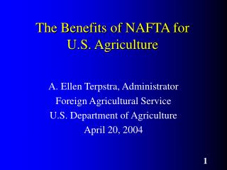 The Benefits of NAFTA for U.S. Agriculture