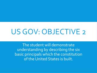 US GOV: Objective 2