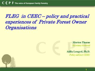 FLEG in CEEC – policy and practical experiences of Private Forest Owner Organisations