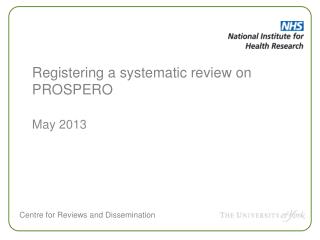 Registering a systematic review on PROSPERO