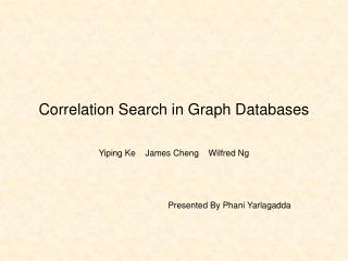 Correlation Search in Graph Databases