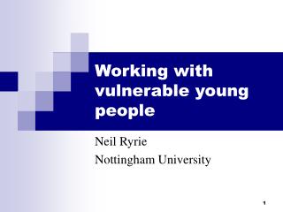 Working with vulnerable young people