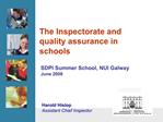 The Inspectorate and quality assurance in schools