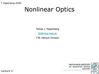 Nonlinear Optics