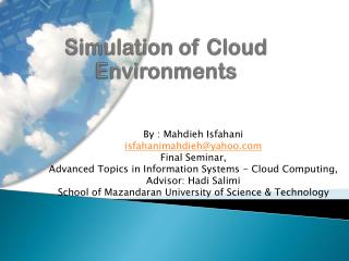 By : Mahdieh Isfahani isfahanimahdieh@yahoo Final Seminar,