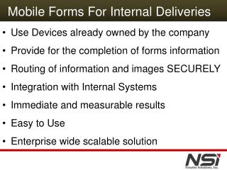 Mobile Forms For Internal Deliveries