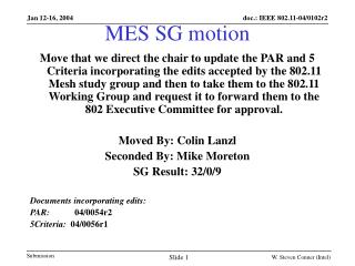 MES SG motion