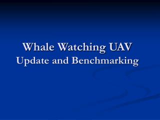 Whale Watching UAV Update and Benchmarking