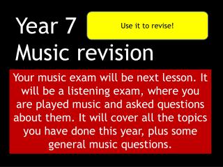 Year 7 Music revision