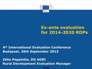 Ex-ante evaluation for 2014-2020 RDPs
