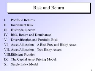 Risk and Return