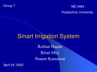 Smart Irrigation System