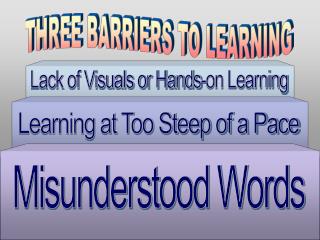 THREE BARRIERS TO LEARNING