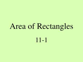 Area of Rectangles