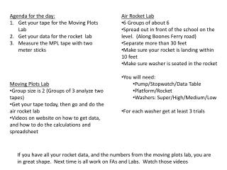 Air Rocket Lab 6 Groups of about 6