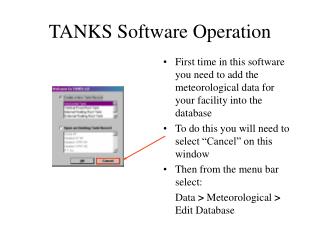 TANKS Software Operation