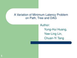 A Variation of Minimum Latency Problem on Path, Tree and DAG