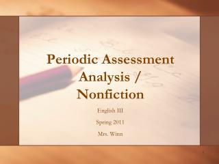 Periodic Assessment Analysis / Nonfiction