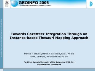 Towards Gazetteer Integration Through an Instance-based Thesauri Mapping Approach